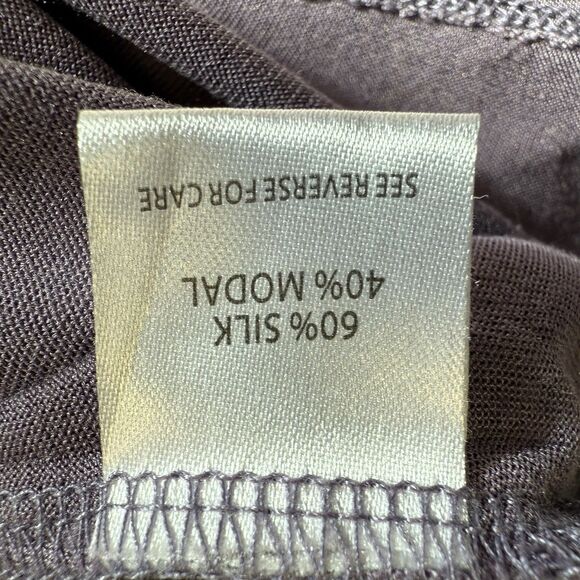 WINTERSILKS Dress Womens M Silk Jersey V-Neck Base Layer Short Sleeve Purple - Picture 8 of 10